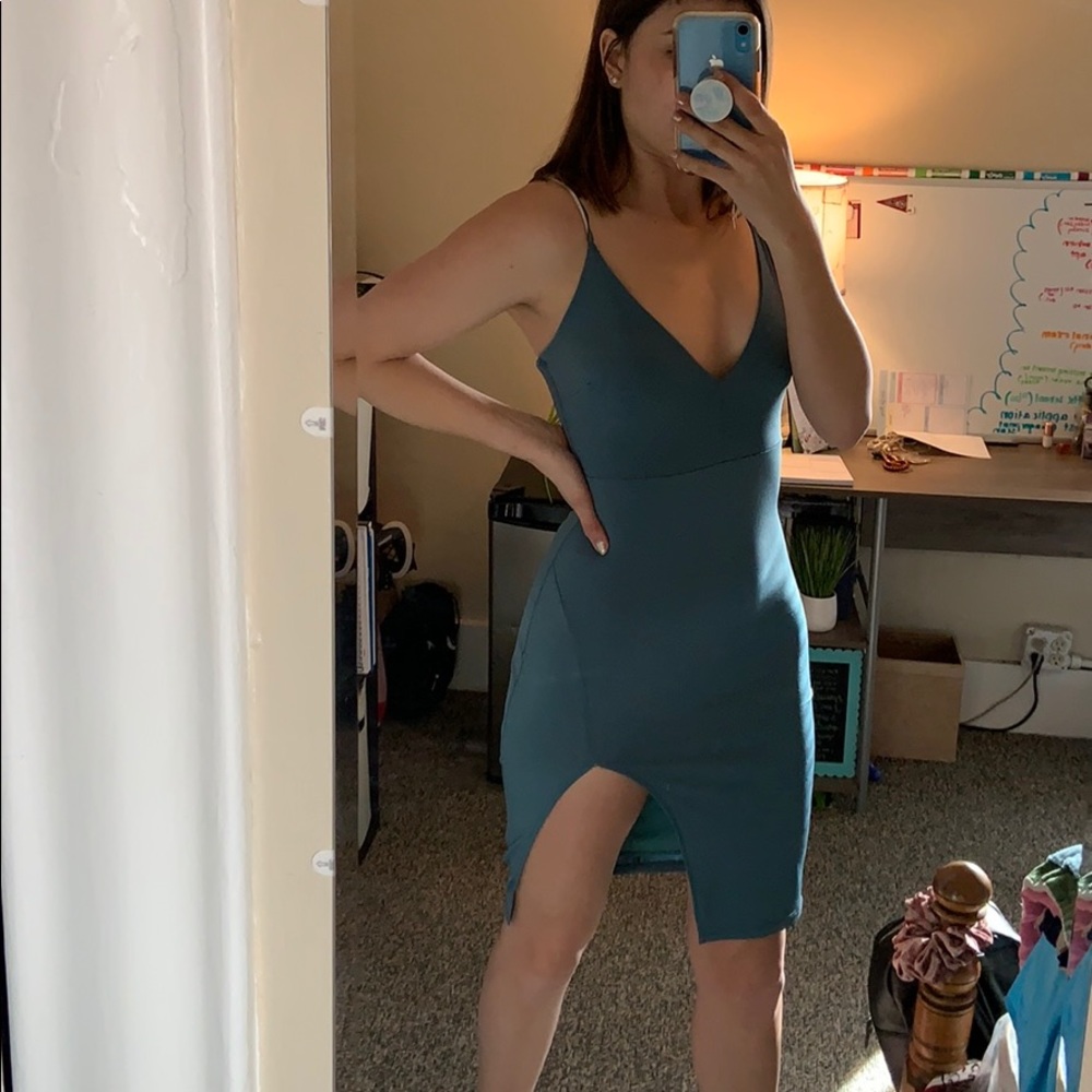Blue/green bodycon dress